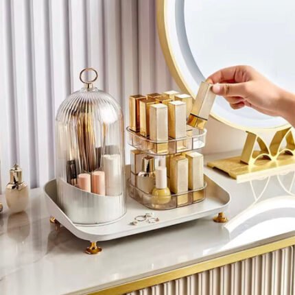 Makeup Brush Holder with Lipistick Organizer