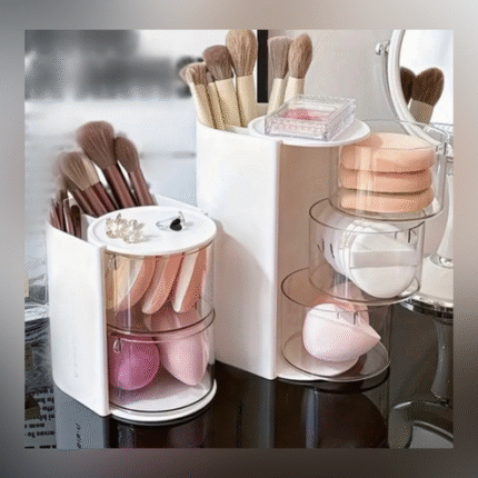 3 Layer Rotating Makeup Brushes Holder