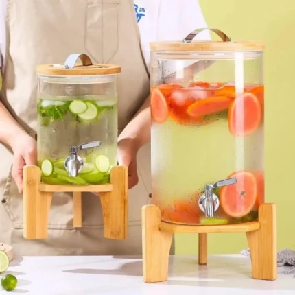 Glass Beverage Dispenser with Stand